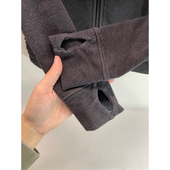 Patagonia Full Zip Grey Fold Over Collar Sweater Jacket size Small Women's READ - Picture 3 of 6